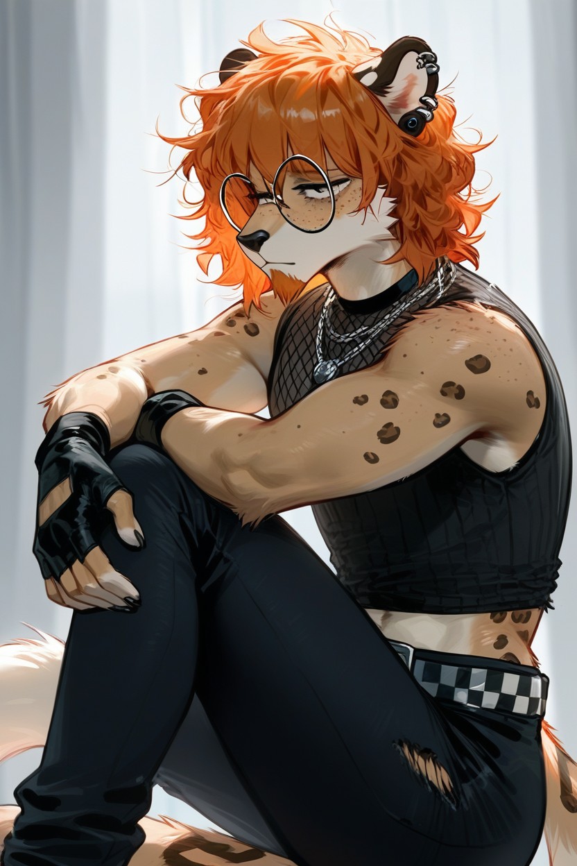 Torn Clothes, Straight Bangs, Checkered Belt Furry IA