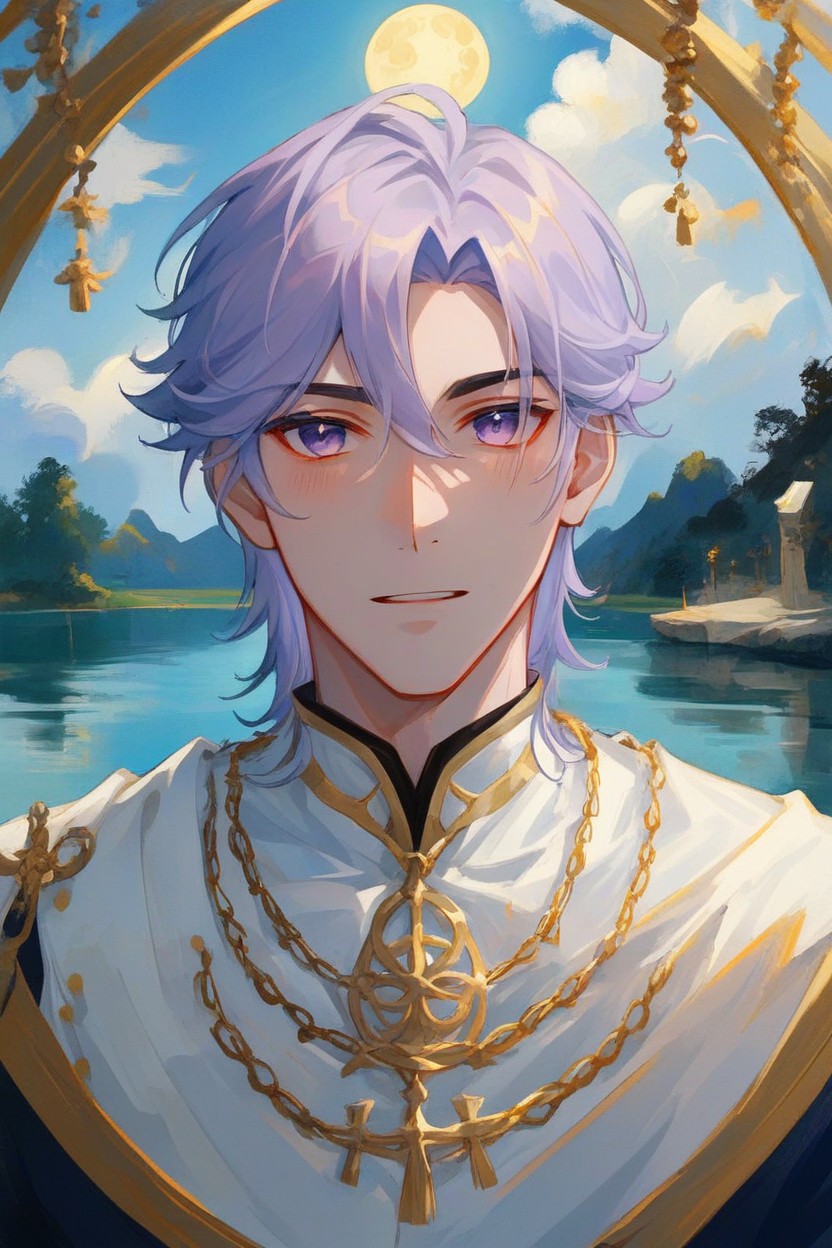 A Still Smooth Lake Reflects A Vibrant, A Sense Of Serene Contemplation A Figure, Gnarled Willow Tree Leans Over The Water AI Gay Porn