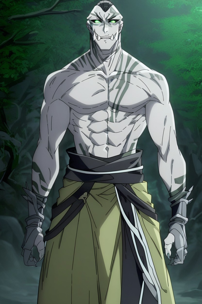 Intricate Black Tribal Tattoos On Face, Messy Black Hair, Lean Muscular Build AI Gay Porn