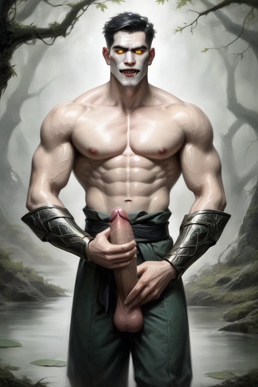 Tall, Cock Is In His Hand, He Is Horny AI Gay Porn