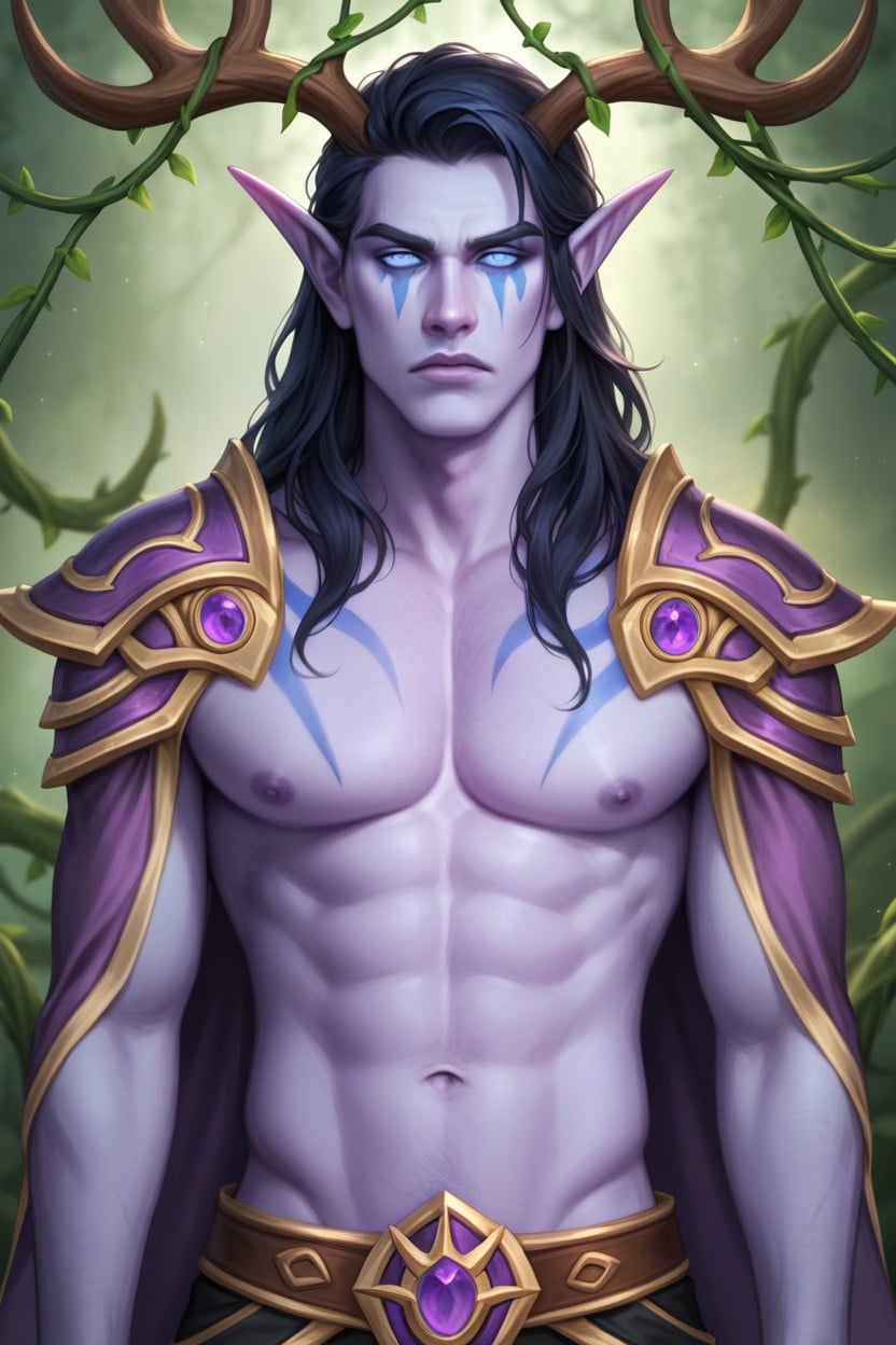 Purple Skin, Black Hair, Man Only AI Gay Porn