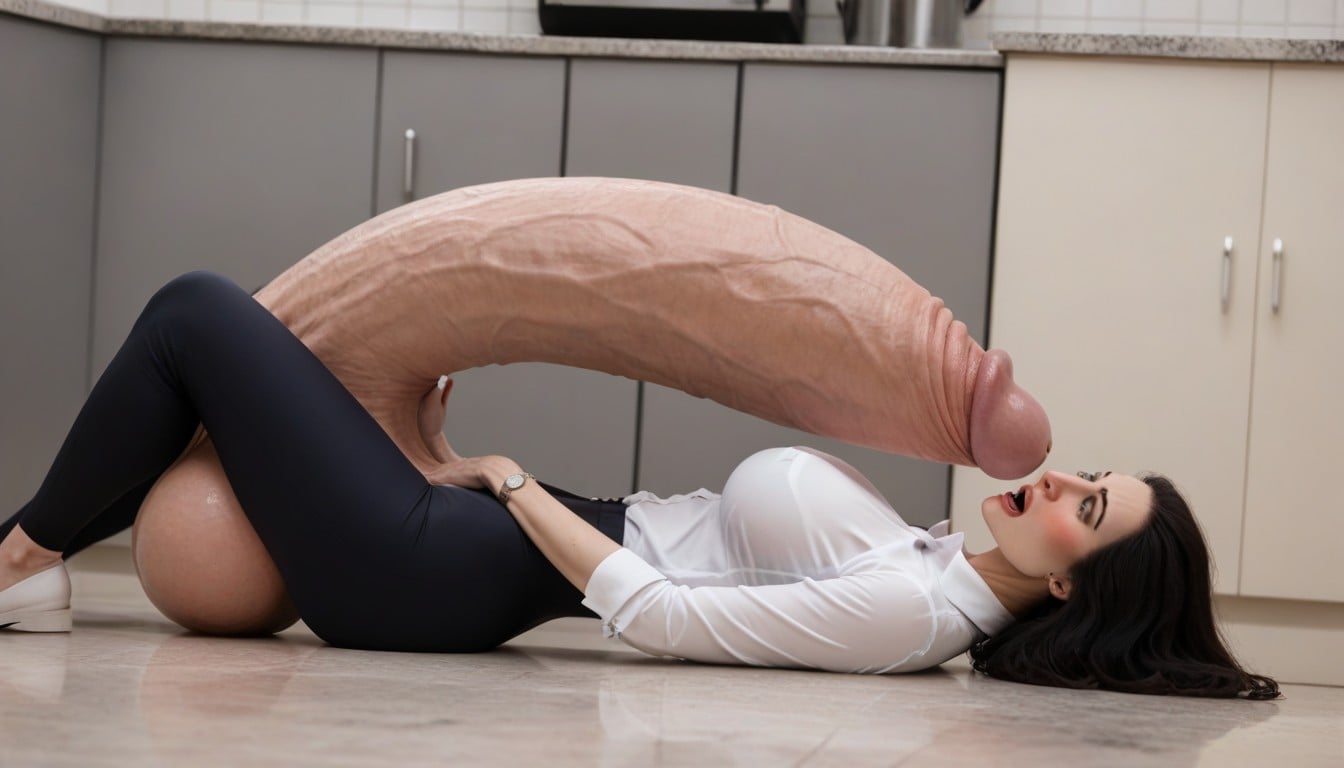 Black Hair, Hyper Fat Penis, Long Sleeves Shemale AI Porn