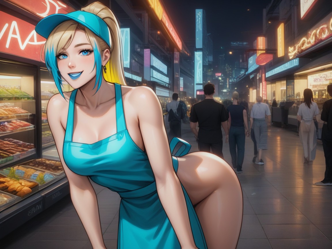 藍色眼睛, Blue Lipstick, Pale Skin AI黃片