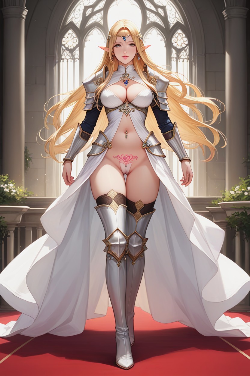 Blonde, Stockings, In Castle Hentai IA