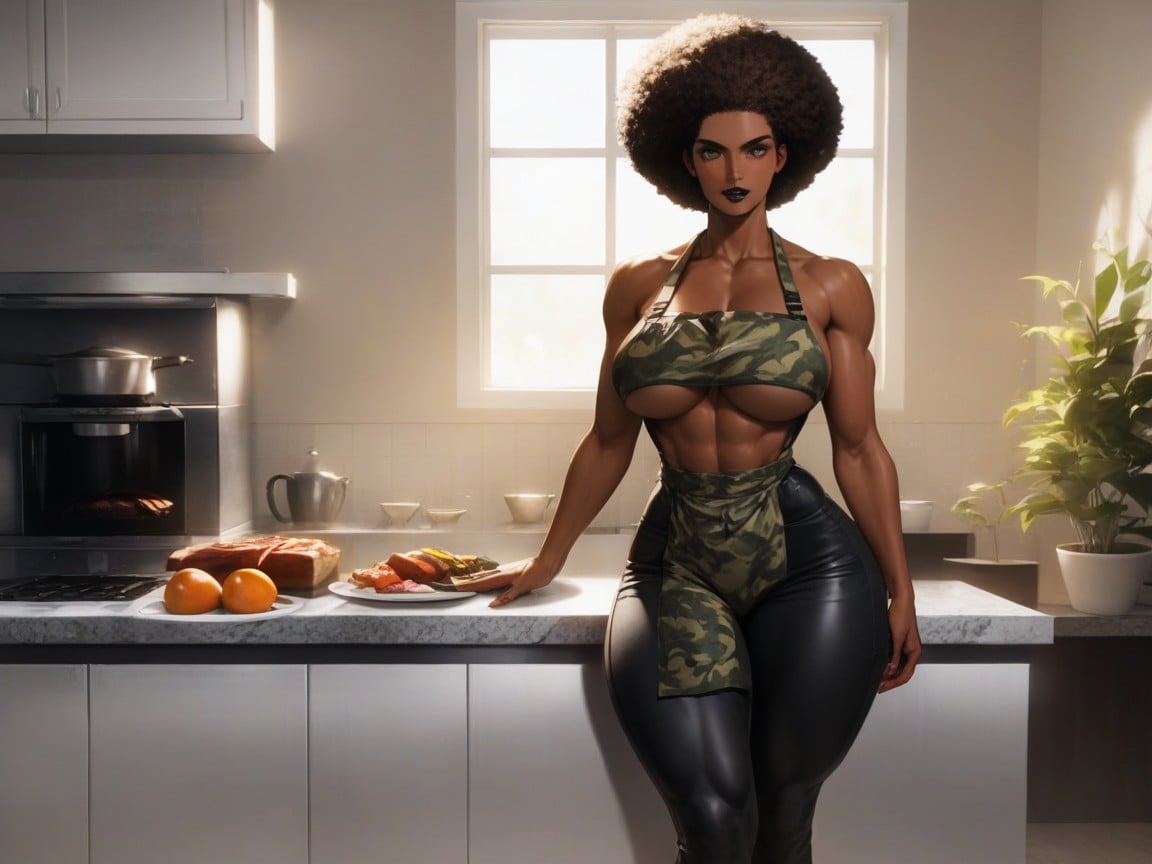 Long Height, Meat On Stove In Background, Afro Hentai IA