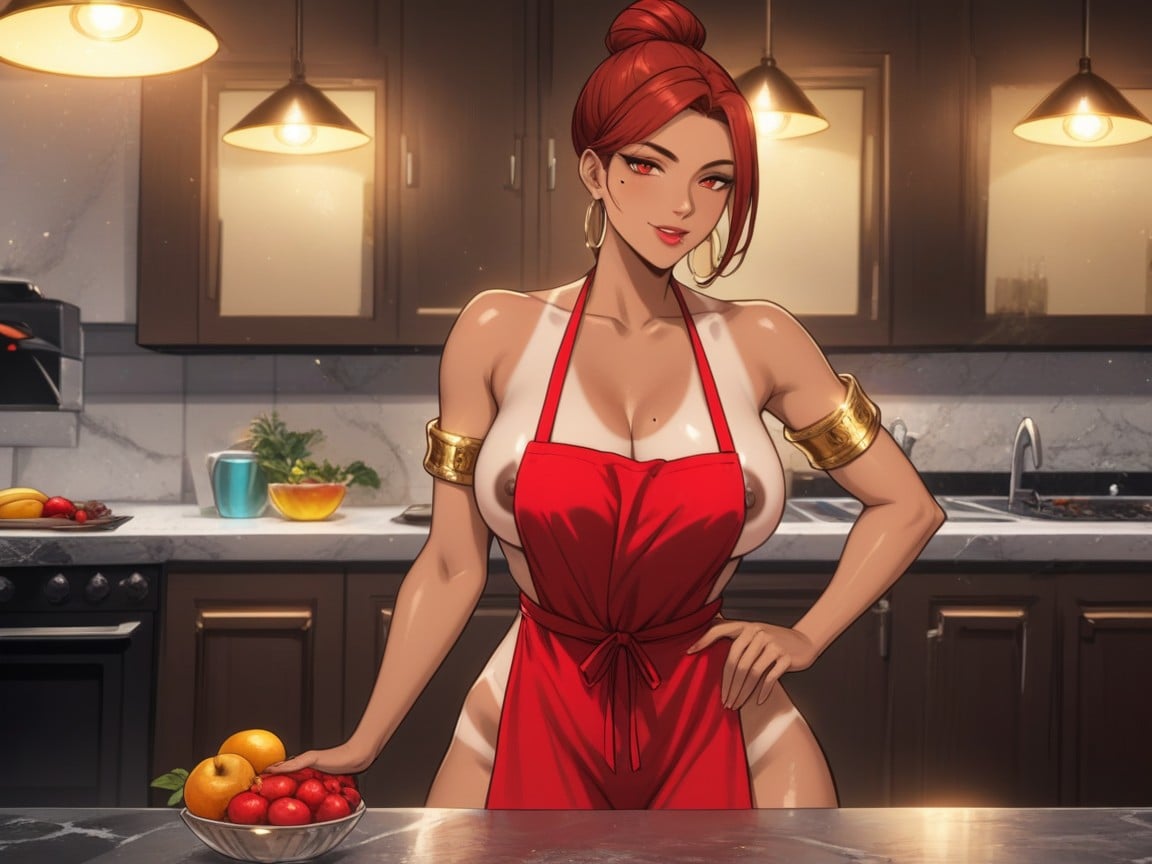 Large Breast, Long Torso Height, Kitchen AI Porn