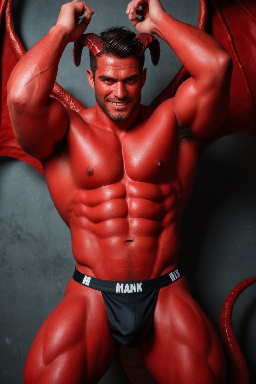 Powerful Muscular Body, Dominant, Bara AI Gay Porn