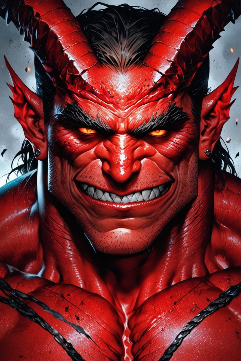 Masculine, Demonic Horns, Demonic AI Gay Porn