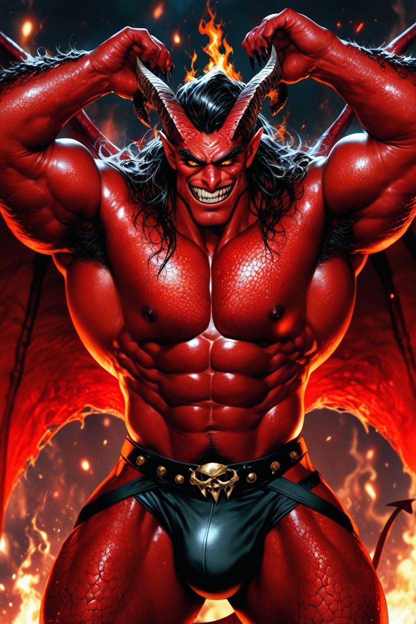 Draconic, Demonic Horns, Arrogant AI Gay Porn