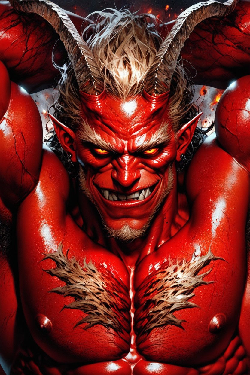 Majestic, Demonic Horns, Magnificent AI Gay Porn