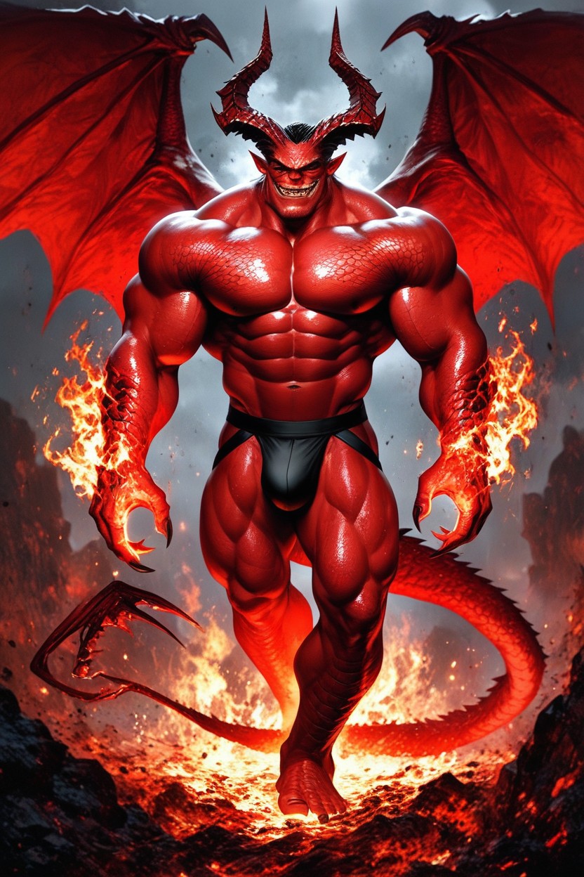 -person, Demonic Horns, Majestic AI Gay Porn