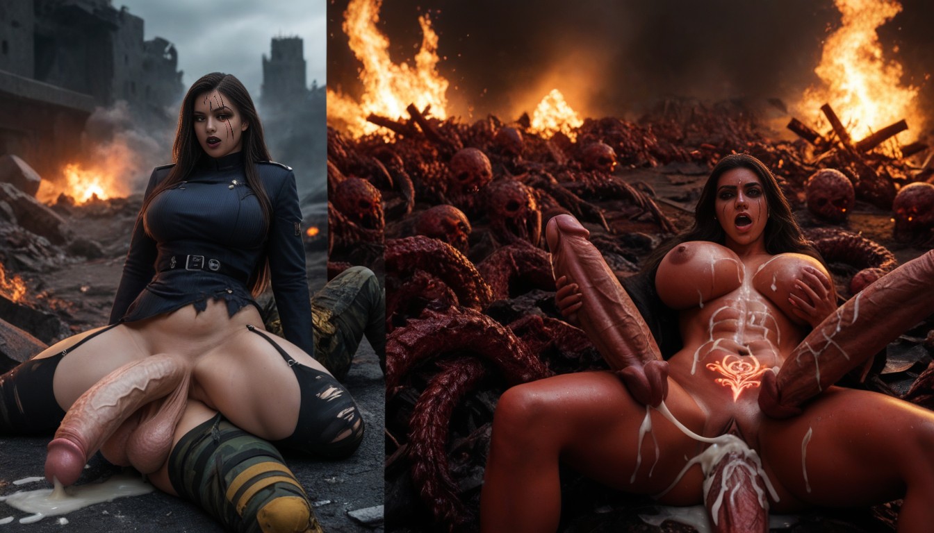Blowjob, War, Torn Clothes AI Porn