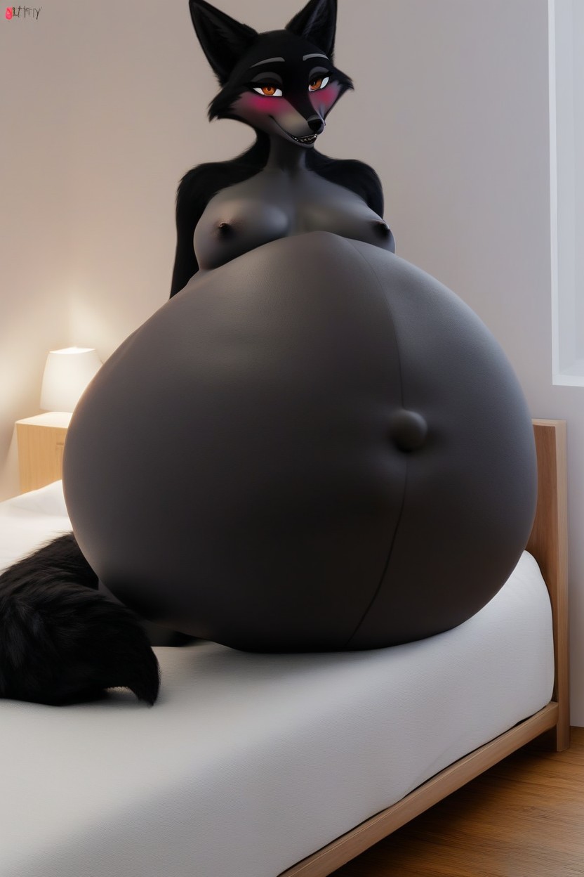Stomach Bulge, Night, 18+ Furry AI Porn