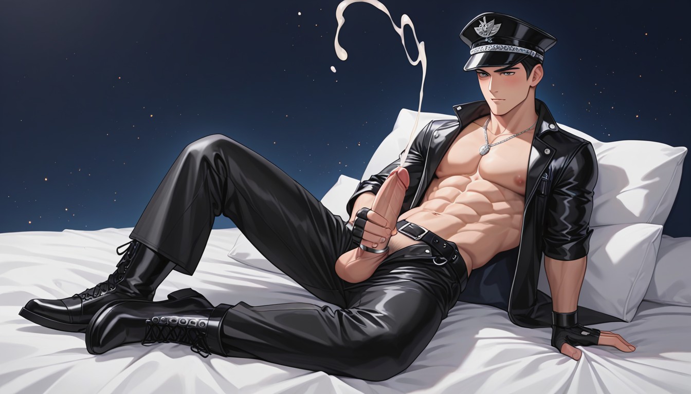 Erect Penis, Rolled Up Sleeves, Open Clothes AI Gay Porn