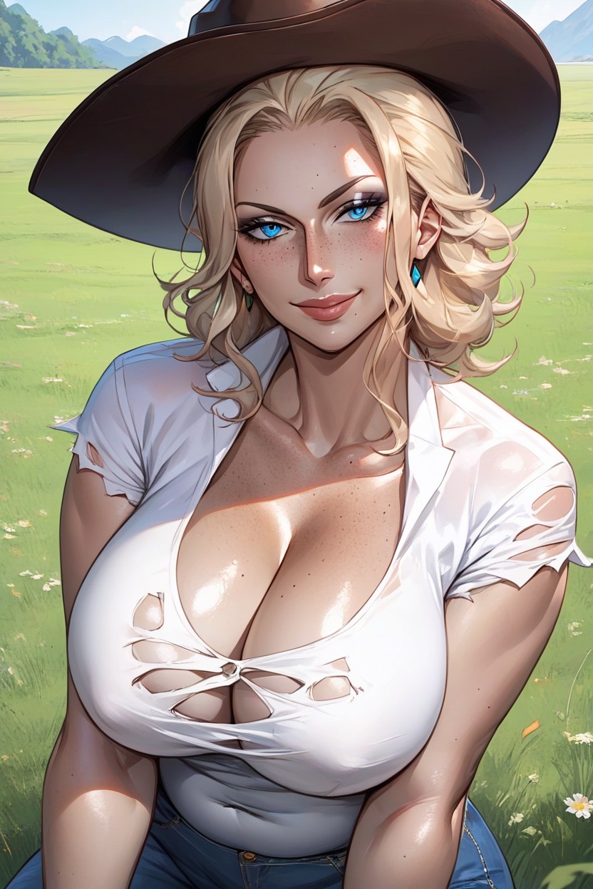 Curvy Body, Looking At The Viewer, Throwing A Kiss Hentai AI Porn