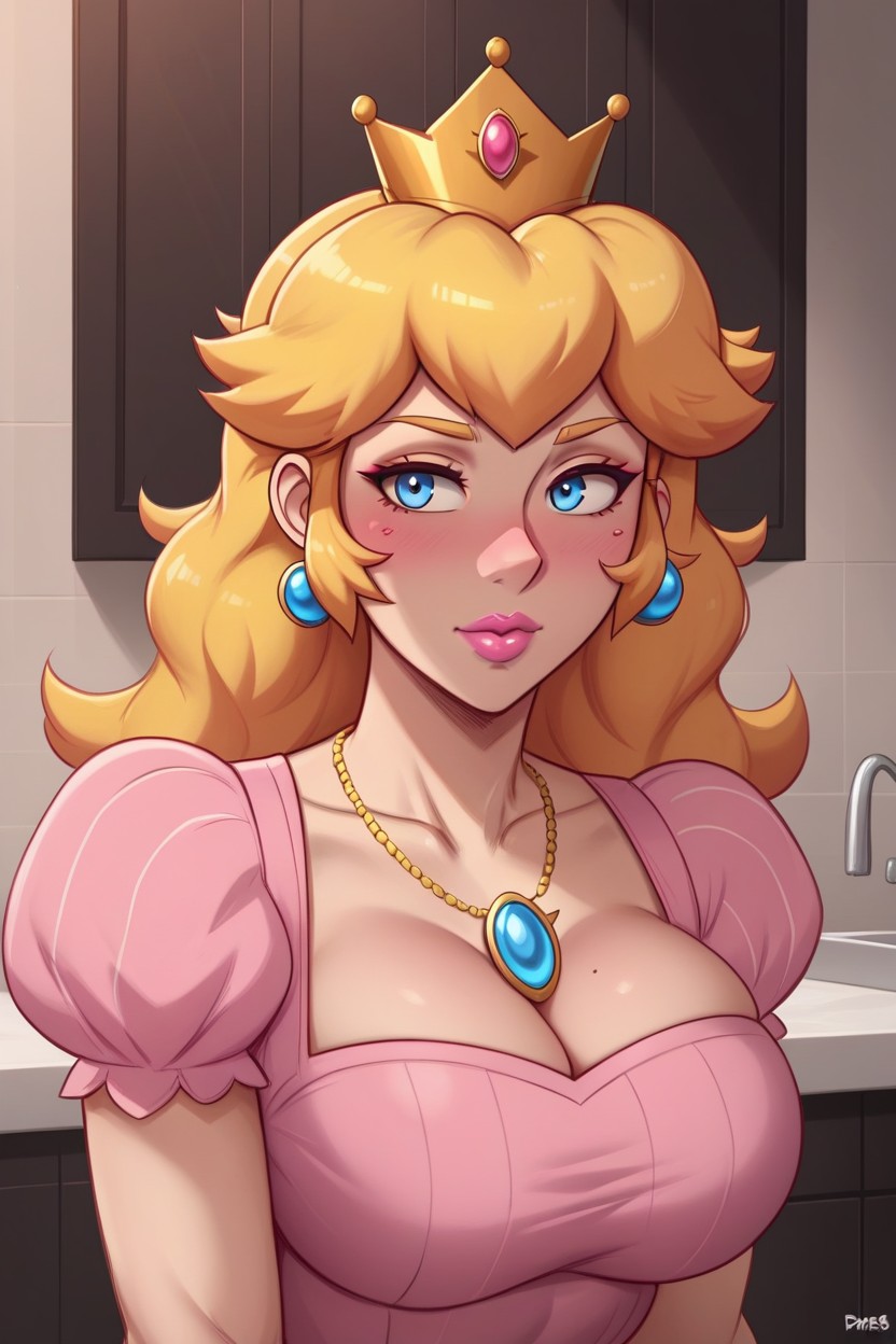Thick, Hourglass Figure, Pink Lipstick Hentai AI Porn
