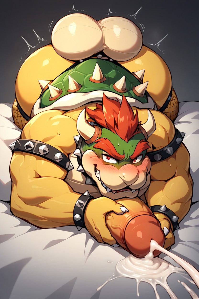 Laying On Stomach, Bowser Making A Pose, Fat Body AI Porn