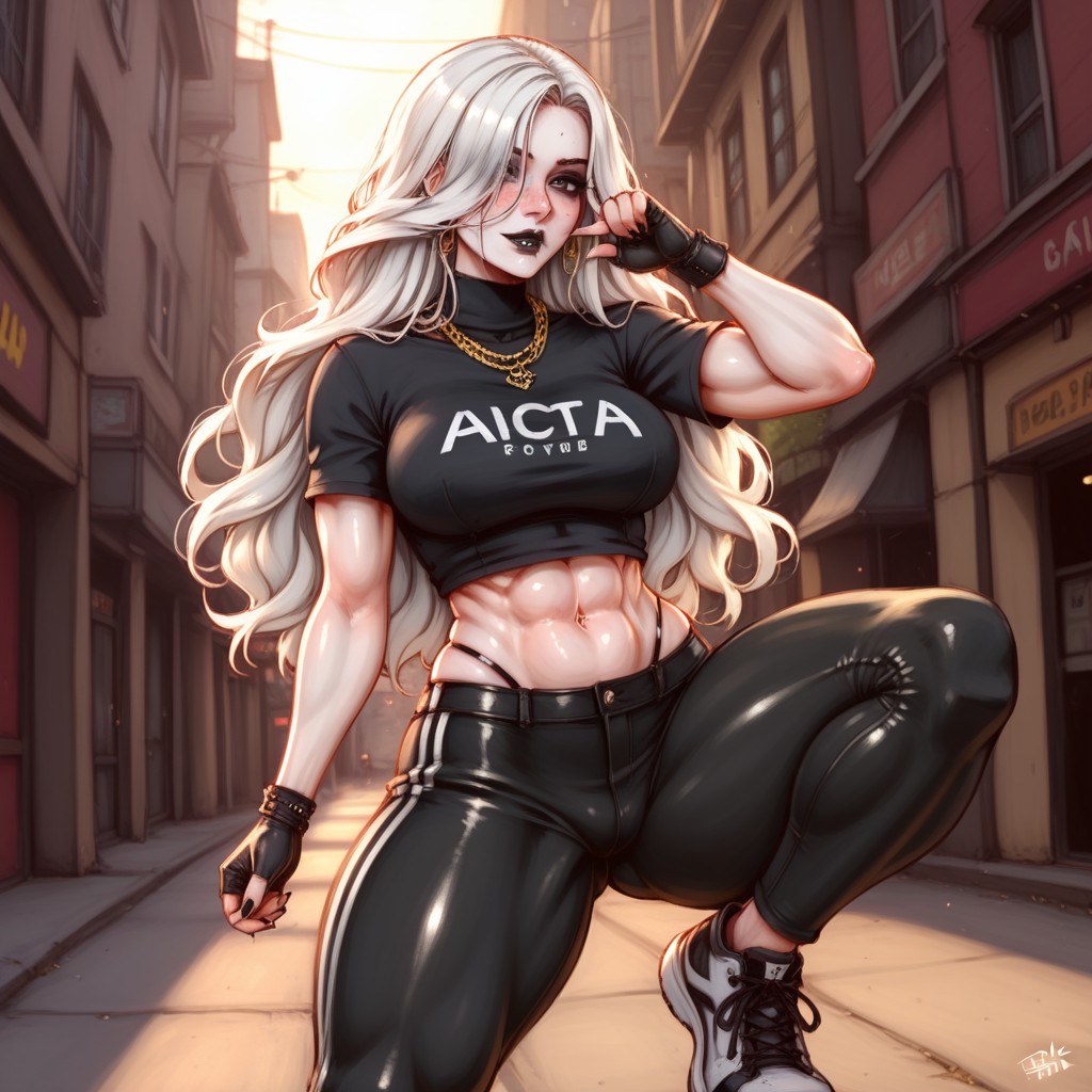 Covered Eyes, White Hair, Award Winning Photo Hentai AI Porn