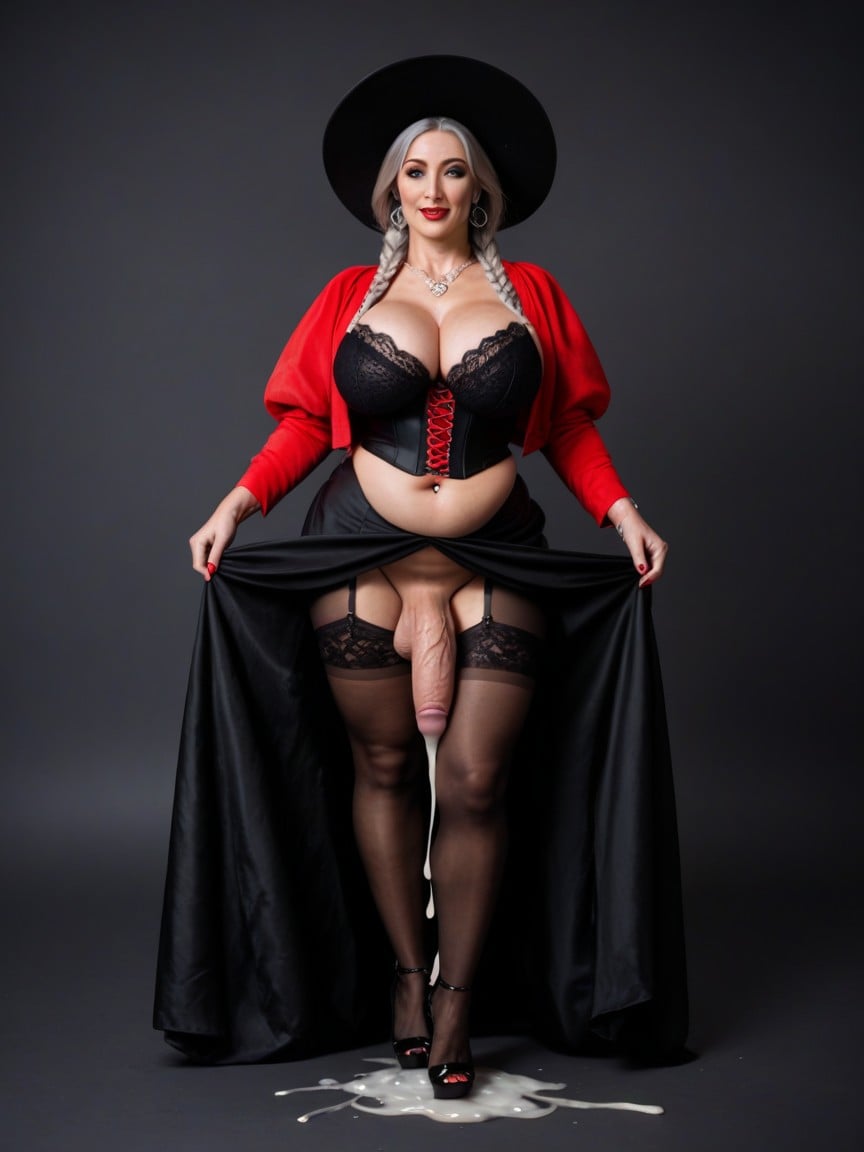 Lot Of Women View Surprised, Front View, Big Cleavage Breasts Shemale AI Porn