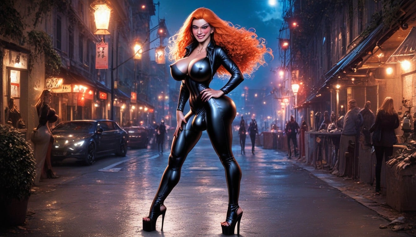 Gothic Atmosphere, Large Eyelashes, Blue Eyes Porno IA transsexuelle