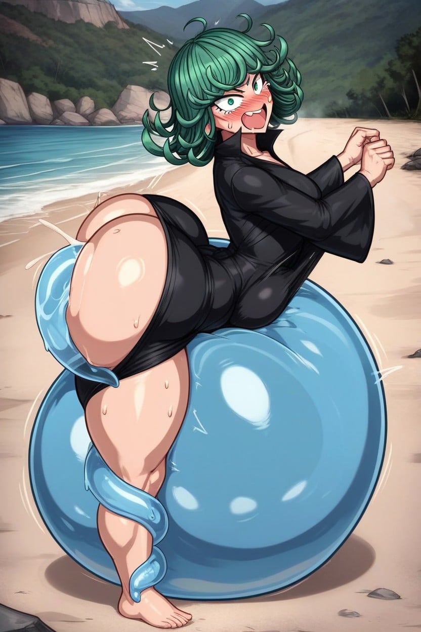 Tatsumaki From One Punch Man, Acting In Black, Super Detailed Face AI Porn