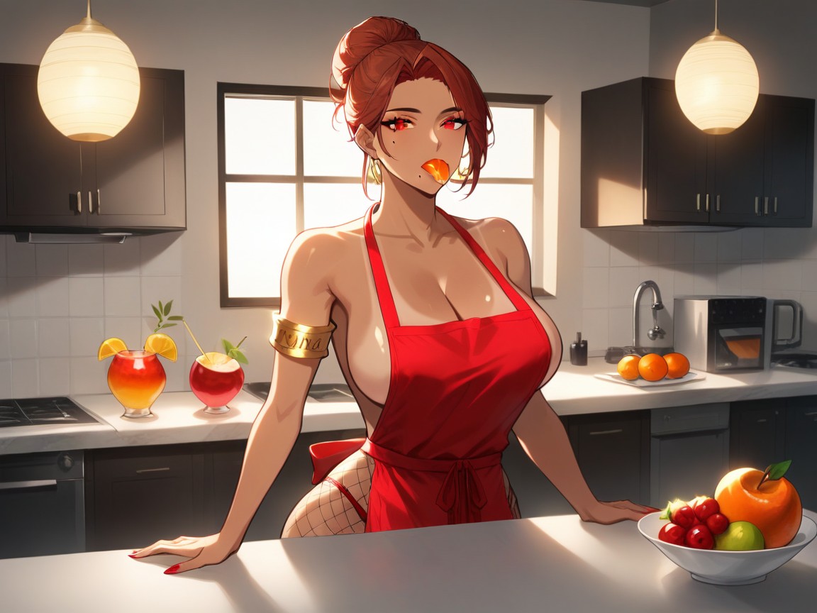 Kitchen Location, Ultra Detailed, Wide Long Shoulders Hentai AI Porn