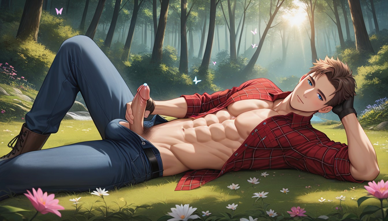 Looking At Viewer, Full Body View, Intense Blushing AI Gay Porn
