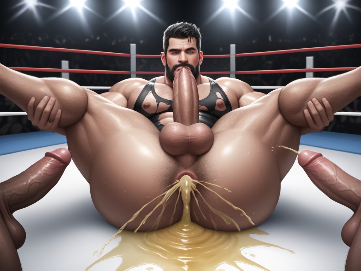 Piss On Abs, Hyper Masculine, The Whole Body Is Covered With A Large Amount Of Sticky Semen And And Urine AI Gay Porn