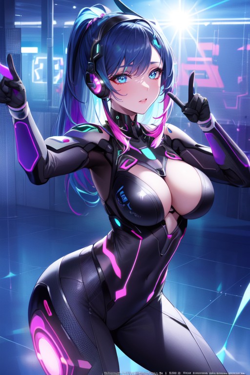 Glowing Cords, 18+, Neon Hentai AI Porn