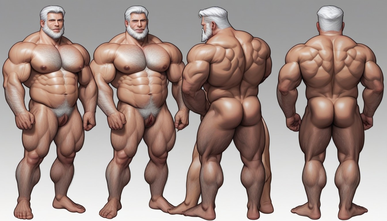 Head To Toe View, Body Hair, Handsome AI Gay Porn