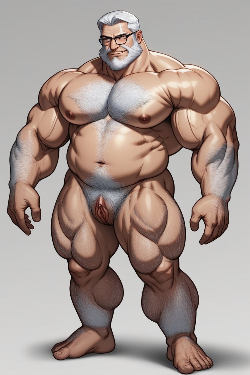 White Pubic Hair, Thick Arms, Handsome AI Gay Porn