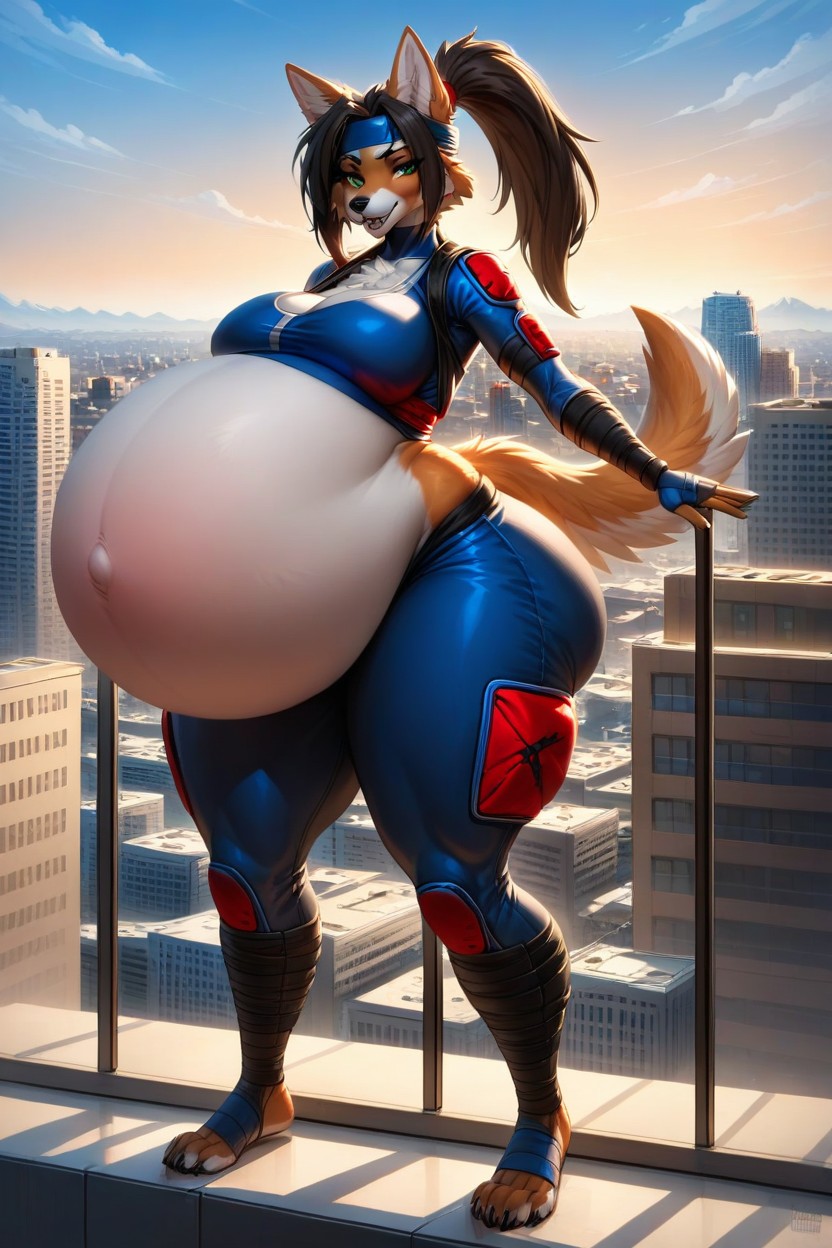 Perro, Embarazada, Thick Thighs Furry IA