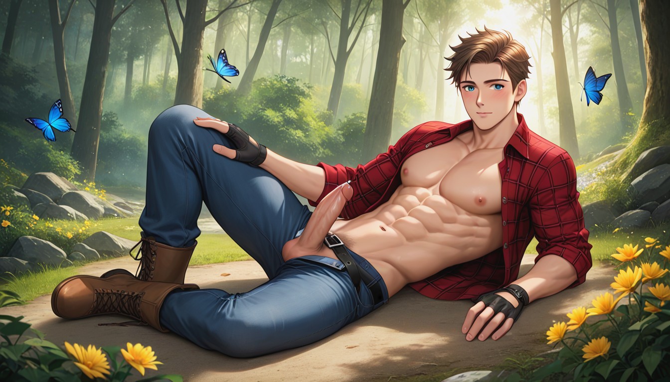 Twenty, Sun Rays, Brown Lumberjack Boots AI Gay Porn