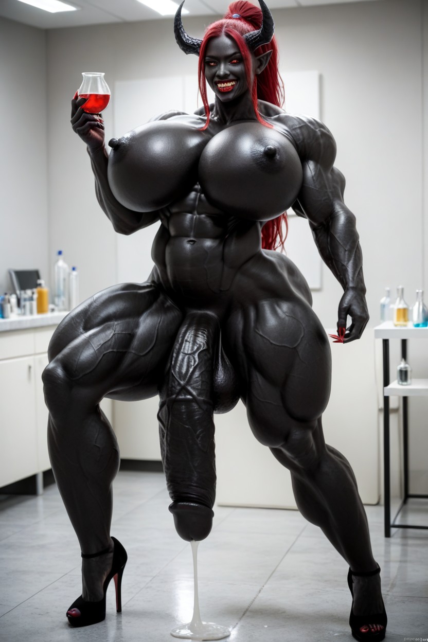 Hands Stroking Cock, Gigantic Muscle Trapez, Venom Skin Porno IA transsexuelle