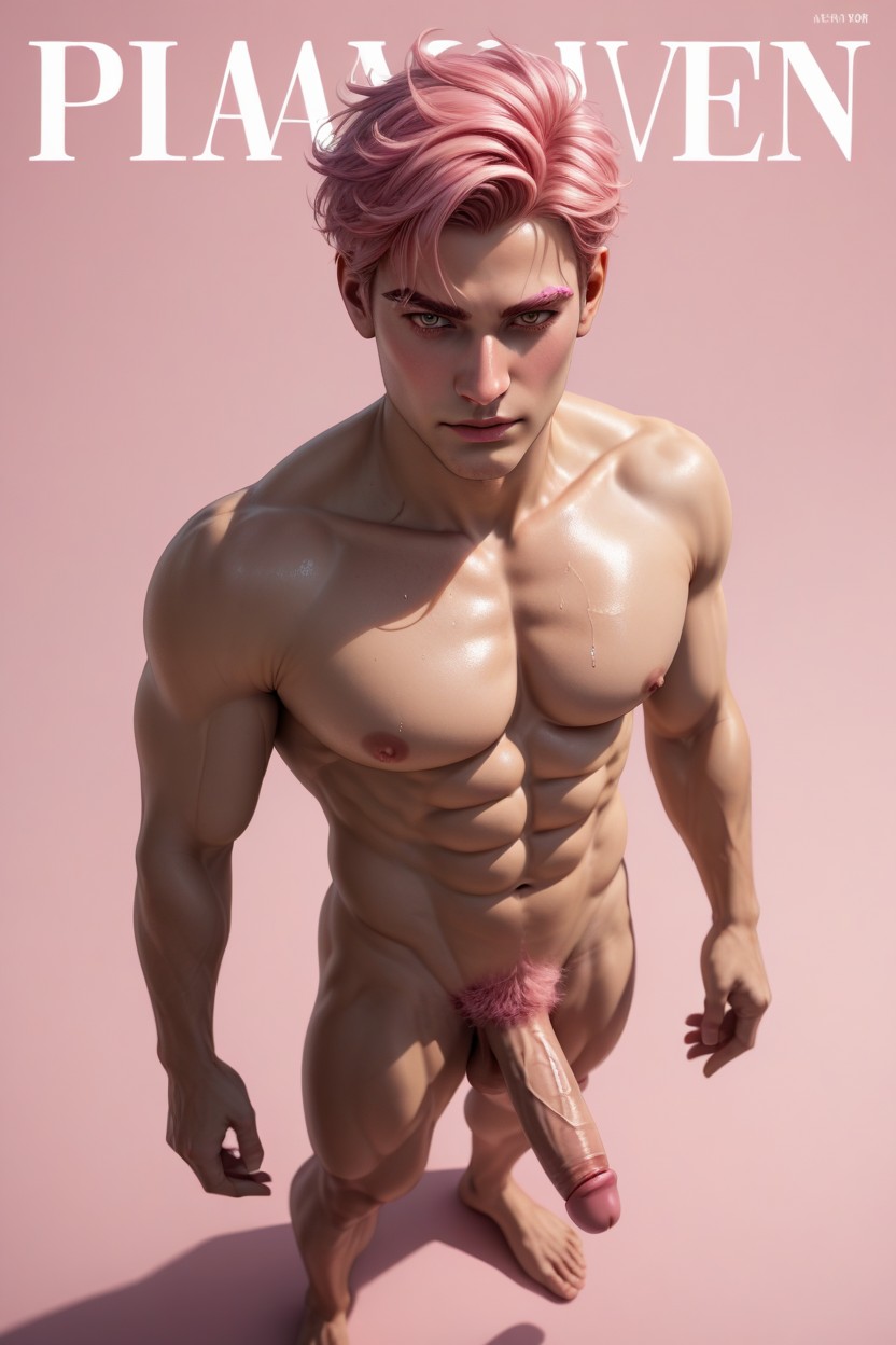 Standing On Pink Floor, Pink Eyebrow Colour, Oiled Skin Porno gay IA