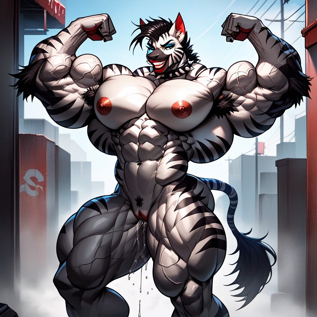 Fit, Giant Thick Pecs, Athletic Furry IA