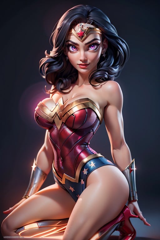 Navel Exposed, Black Hair, Kneeling Hentai AI Porn