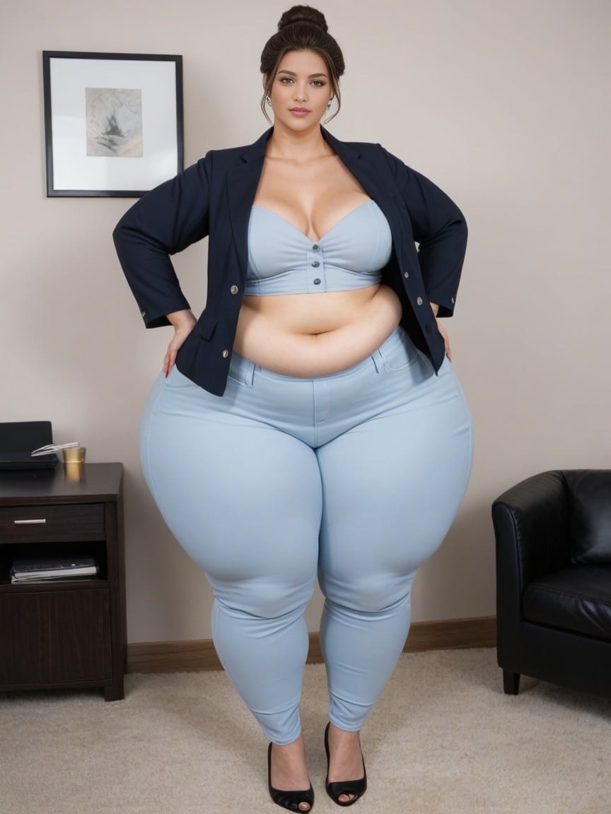Massive Hips, Extremely Large Ass, Office Pants AI Porn
