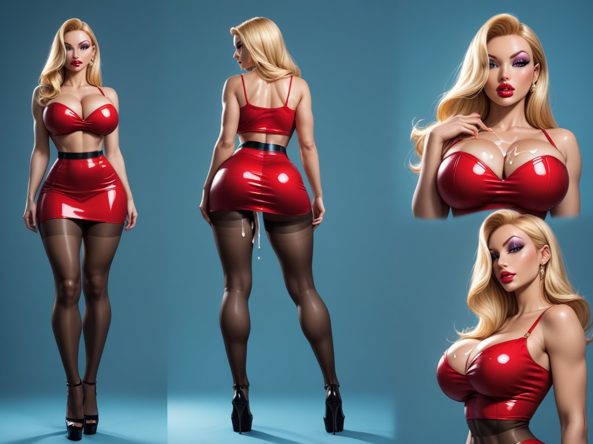 18+, Red Crop Top, Rounded Ass AI Porn