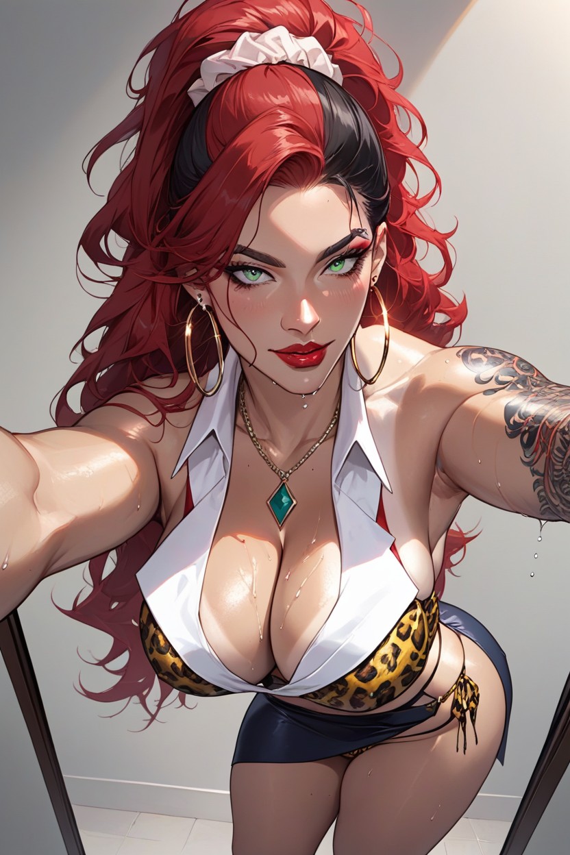 Thick Thighs, Emerald Eyes, Selfie Hentai AI Porn