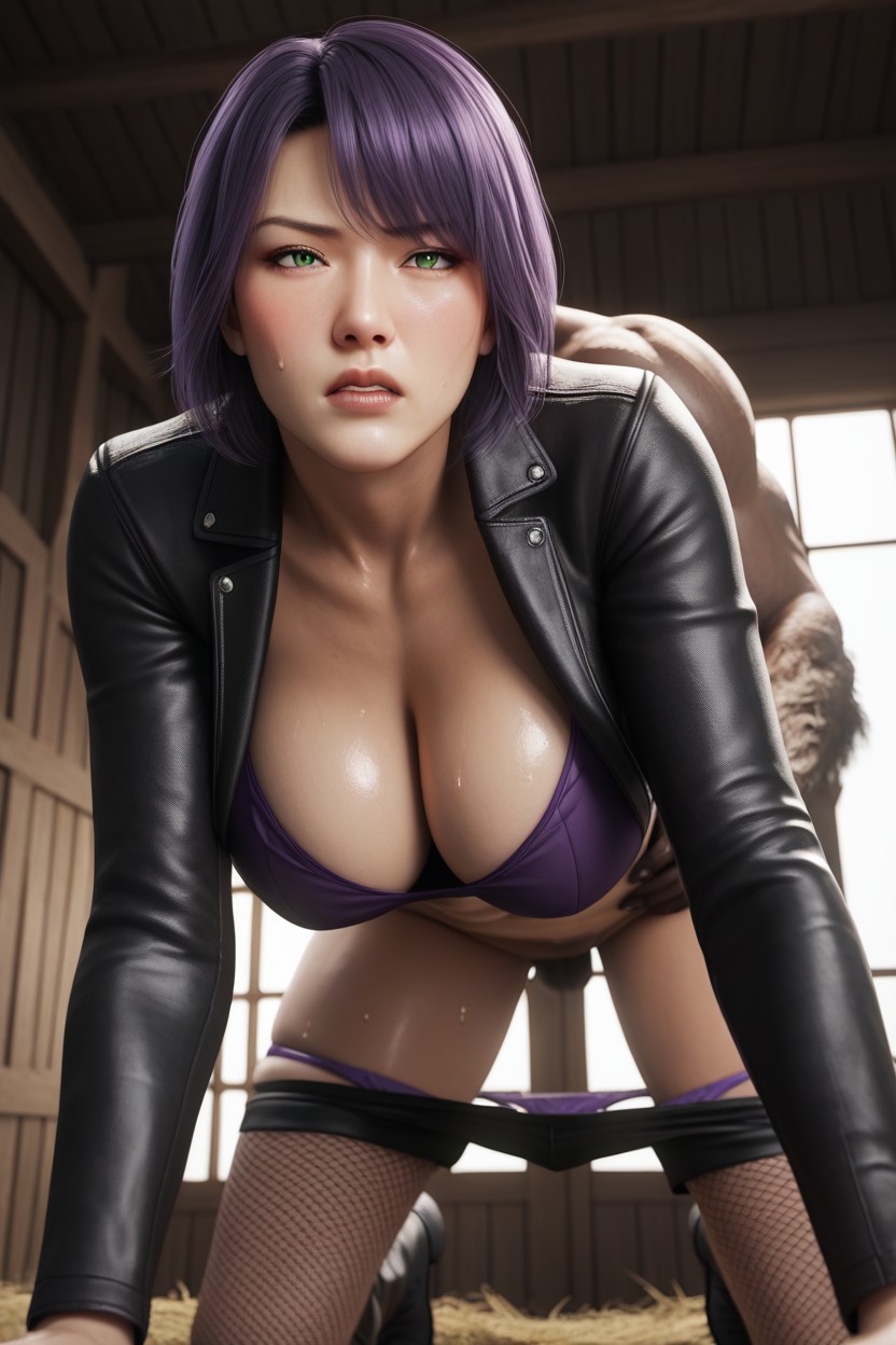 Black Boots, Fit, Cleavage AI Porn