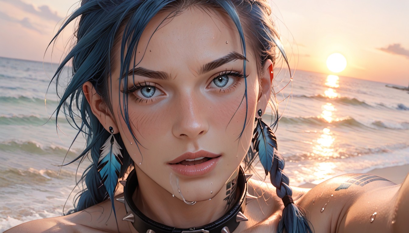 Beach, Embarrassed, Looking At Viewer AI Porn