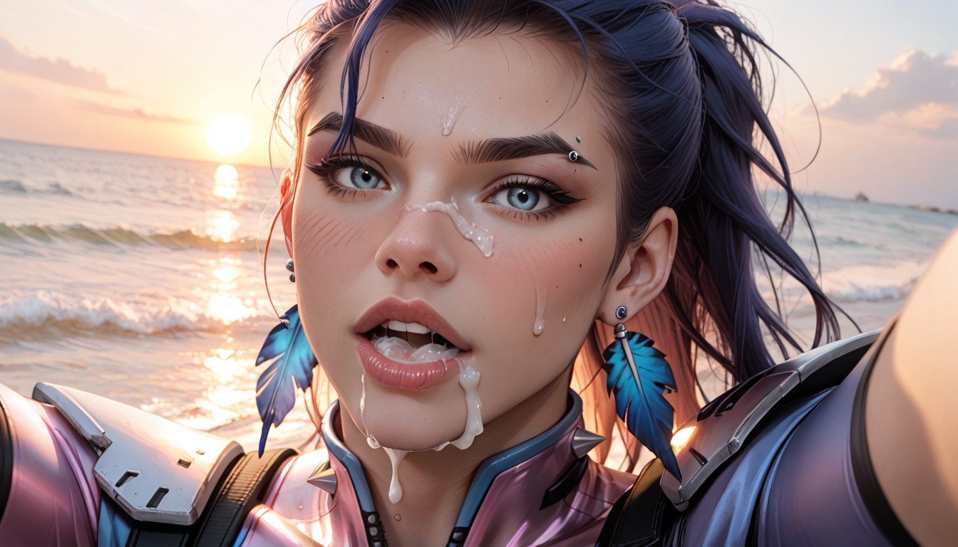 Barcode Tattoo, Fully Clothed, Wet Hair AI Porn