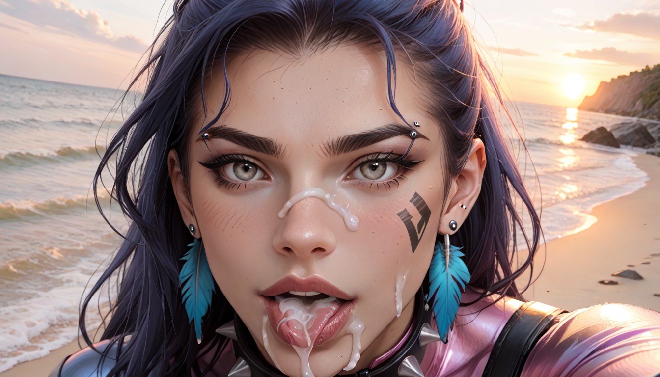 Spiked Collar, 1 Person, Wearing Widowmaker Suit AI Porn