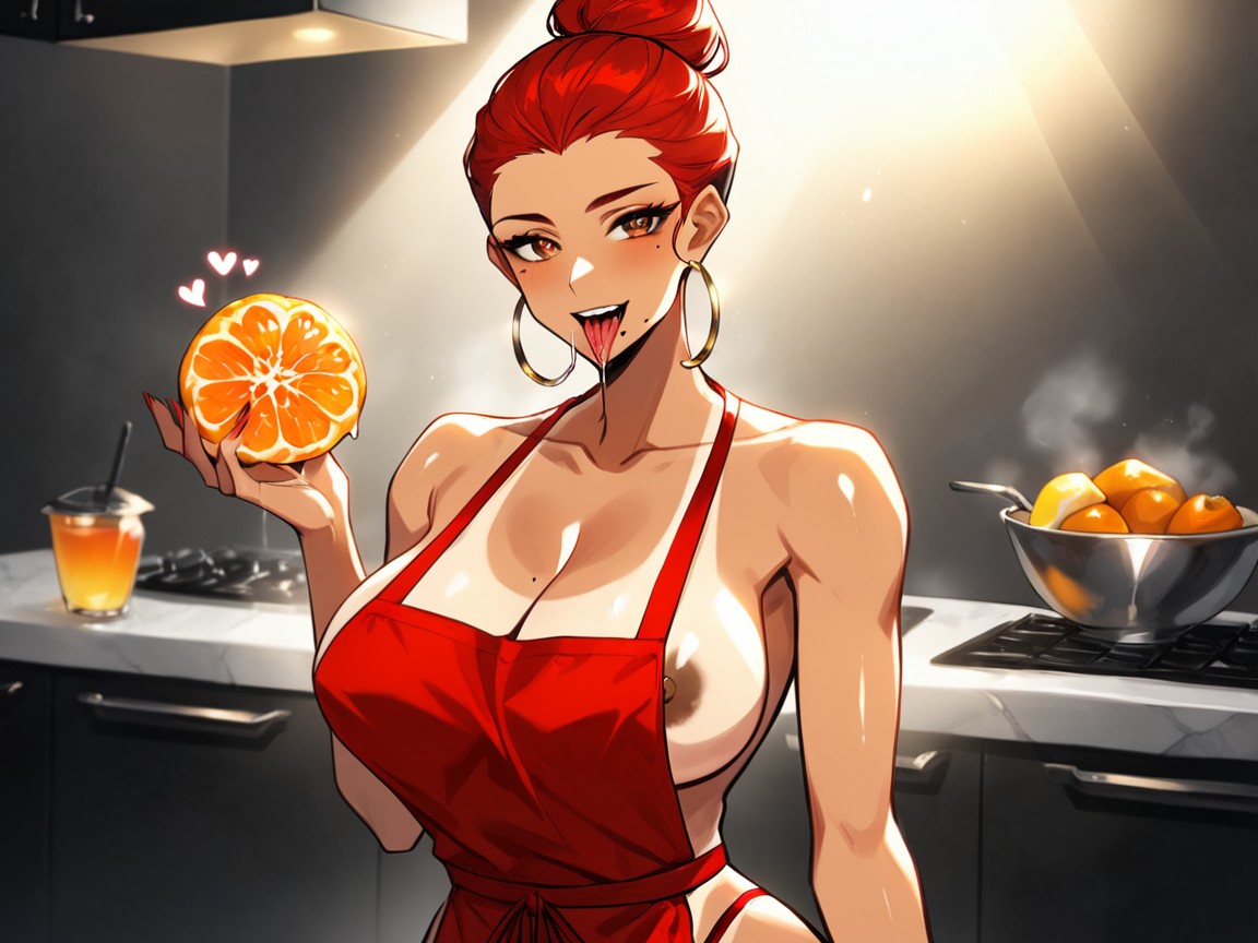 Transparent Apron, Delantal, Light Makeup Porno latina IA