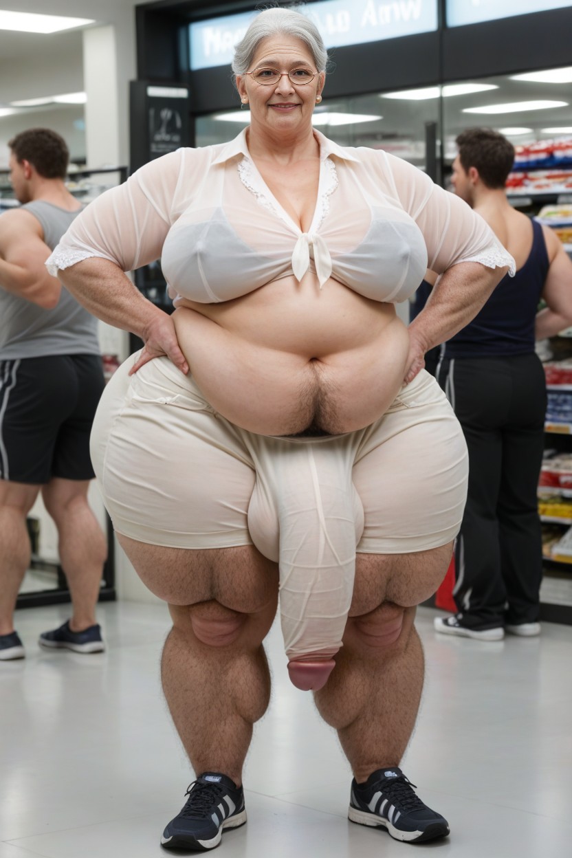 Standing, Standing In Target, Giant Tall Futanari AI Porn