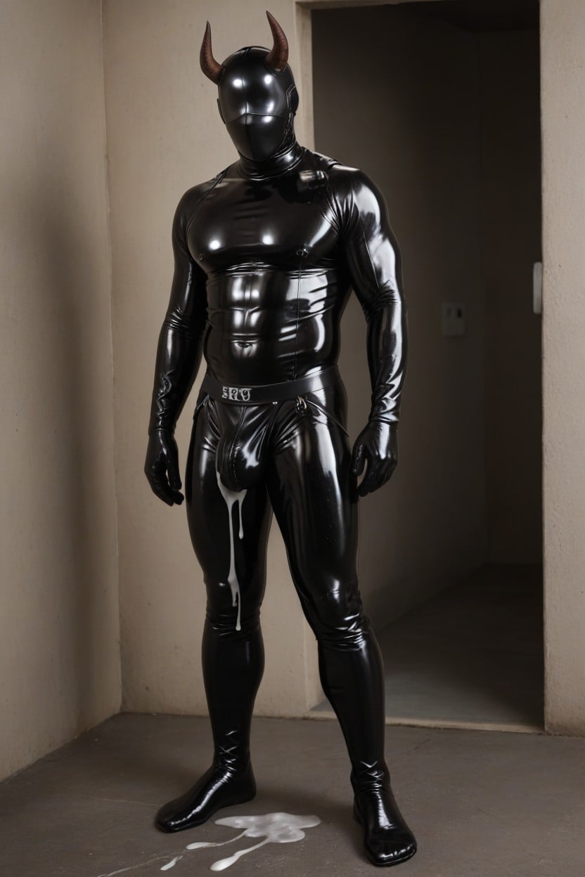 Oiled Body, Fully Mask, Tall AI Gay Porn