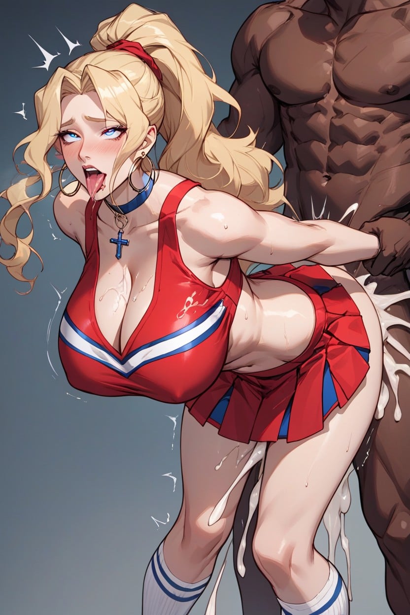 Ponytail, Choker, Eyes Open Hentai AI Porn