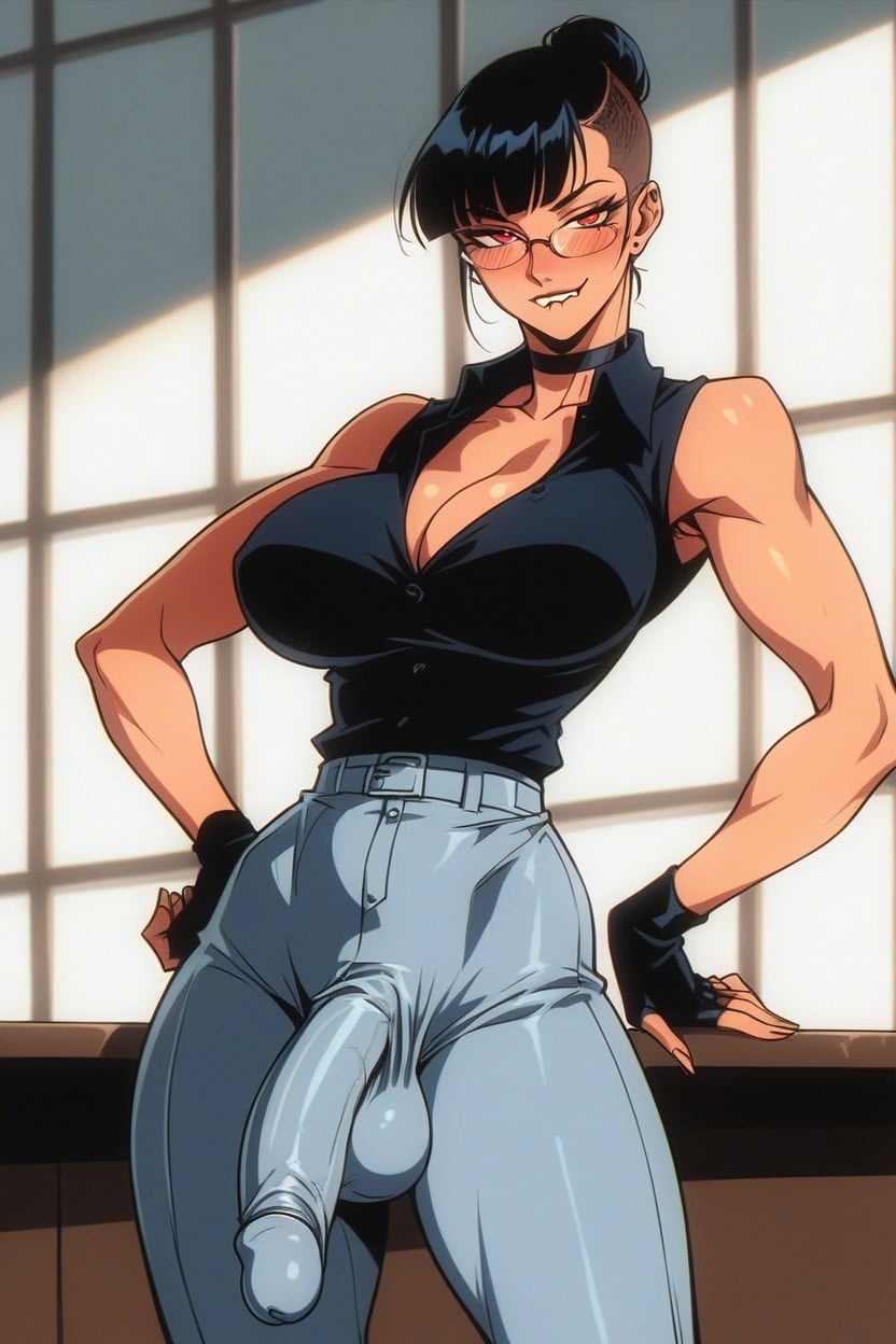 Standing, Fully Dresses, Bobcut Hentai AI Porn