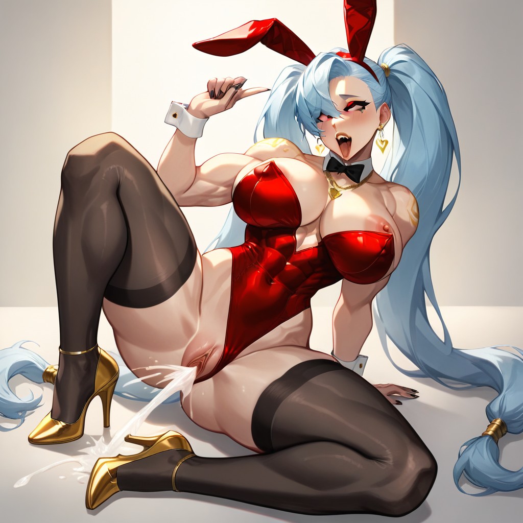 Big Boobs, Long Hair, Light Blue Skin Hentai AI Porn